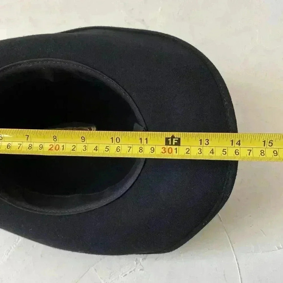 Rodeo King Adult Cowboy Hat Black Felt Beaver Western Hat Vintage Sz S 54-55 - Picture 11 of 12